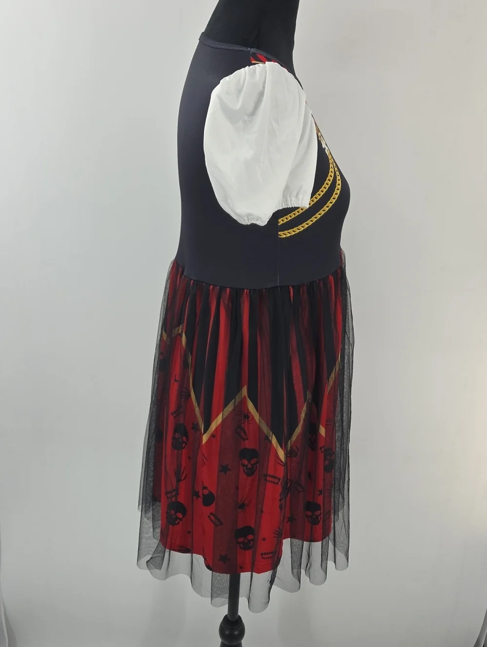 Red & Black Pirate Girl Costume Dress with Hat